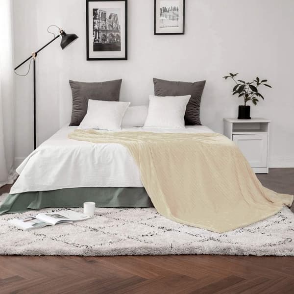Koseteppe, tepper, sofateppe, mykt pledd, 100 x 150 cm Color: natural