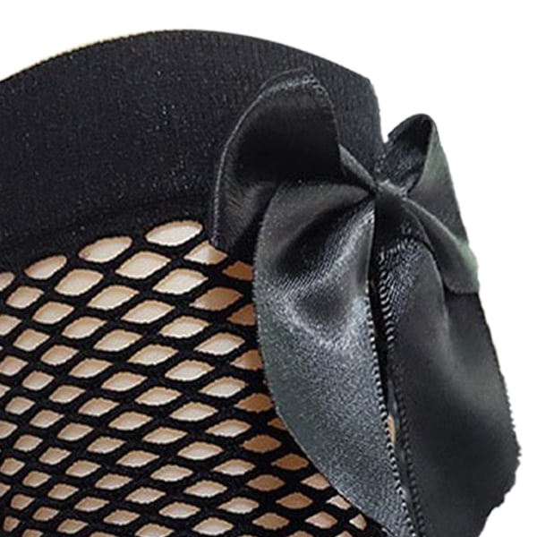 Flicksockor med rosett, fisknätsdesign, söta, mjuka, ventilerande, mellanhöga för barn 3 till 12 år