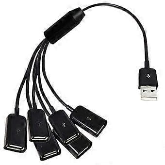 USB-forlengelseskabel 6 i 1 USB-ladekabel Rask 3A-lading Datakabel Y-splitterkabel USB hann til USB hunn