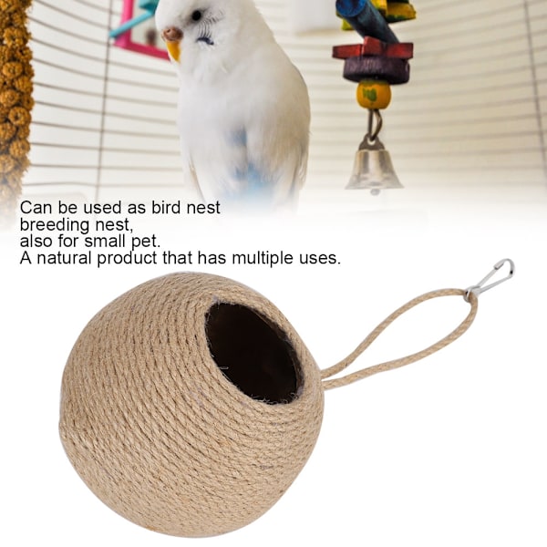 Fuglerede Hamster Opdrætsrede Papegøje Hamptov Braldet Naturlig Kokos Skjulested Legetøj