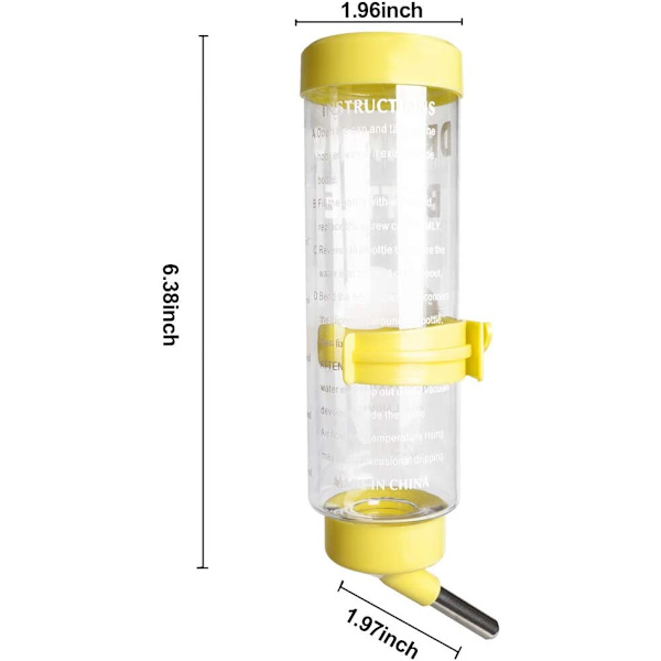 2 st 250 ml droppfria vattenflaskor för smådjur, BPA-fria