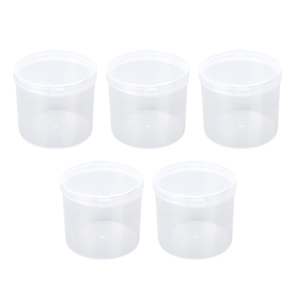 Puderpuff Förvaringslåda Transparent Dammsäker Bärbar Sminkpuff Behållare Väska för Pärlor Tabletter 5st