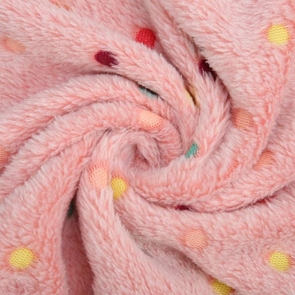 3-pack Hundtäcken Super Mjuka Varma Korallfleece Prickiga Tryck Djursömnmatta för Hundar Katter Valp Rosa S