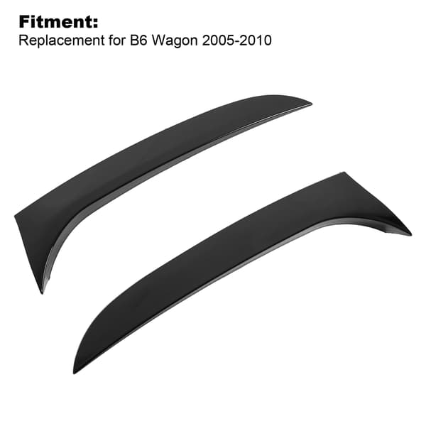 2 stk. Bagrude Sidevinge ABS Slidstærk Blank Sort Erstatning til B6 Stationcar 2005‑2010