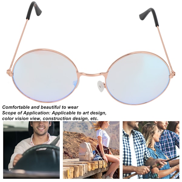 Färgblindhetsglasögon Full Frame Förbättra Synen Unisex Korrigerande Syn Röd Grön Färgblindhet Glasögon för Konst Design Guld