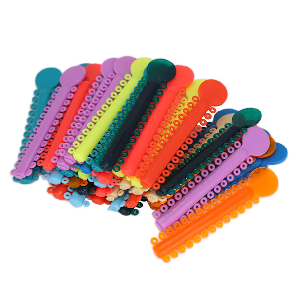 40 stk Tannregulering Ligaturbånd Plast Fargerike Tann Elastiske Ligaturbånd for Tannregulering