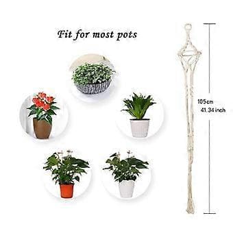 Nirvana Set med 4 Blomkruka Växthållare Inomhus Utomhus Makramé Växthållare