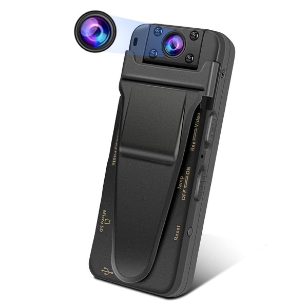 Mini Body Camera Video Recorder - med 180° roterbar lins och