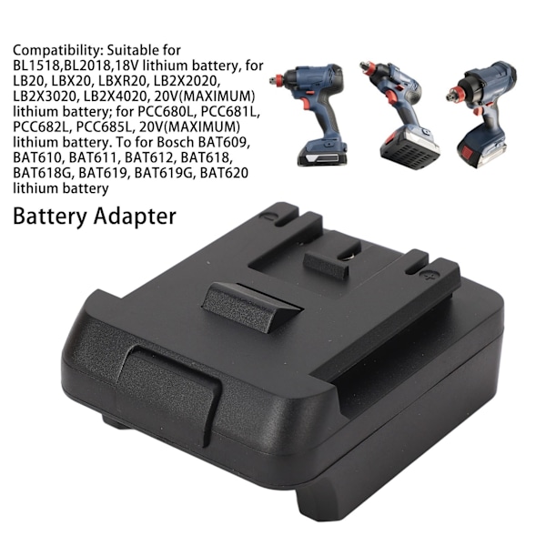Batteriadapter ABS Letvægts Strømværktøj Strømadapter til Bosch BAT609 BAT610 BAT611 BAT612 BAT618