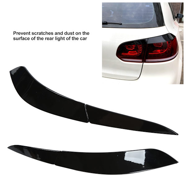 4-pack Baklyktsögonbryn Kit ABS Svart UV-resistent Väderbeständig Ersättning för MK6 2009‑2012