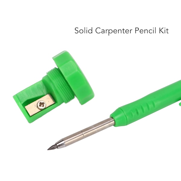 Solid Carpenterpenna Kit Bärbar Inbyggd Spetsare Träbearbetningspenna med Spårlös Lock för Designers