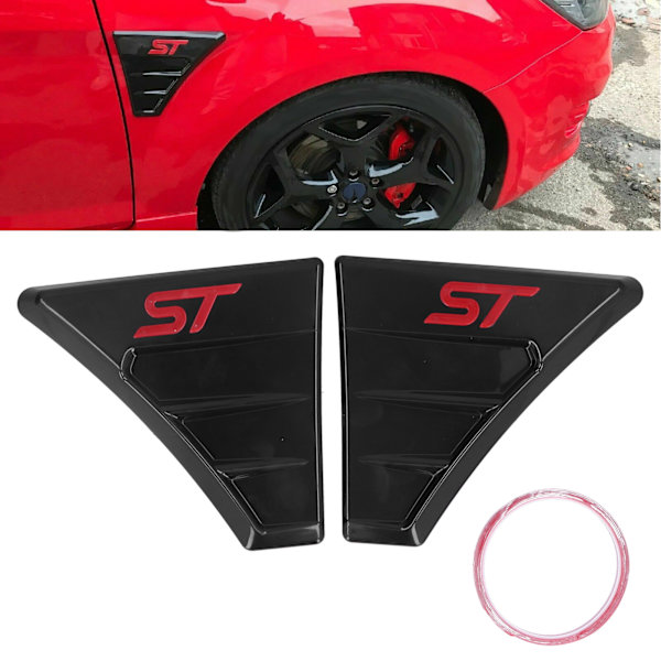 Par Fender Side Vent Cover Trim til ST RS Style Modificeringstilbehør til Ford Focus MK 2 Rød