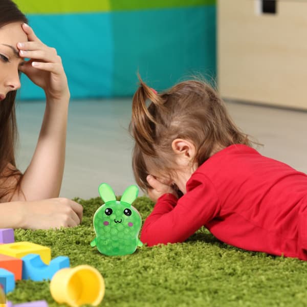 Squishy Påskehare Stressbolde, Påskekurvsfyld, Stresslindrende Fidgetbolde med Blød Klemmetekstur, Søde Hareformede Sensoriske Fidget Legetøj