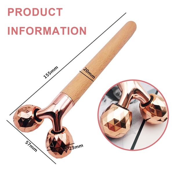 Elegant Ansiktskompanjon, Ansiktsmassage Roller För Anti-Åldrande Och Hudlyft, Diamantslipad 3D-Roller Främjar Blodflöde Och Lymfdränage