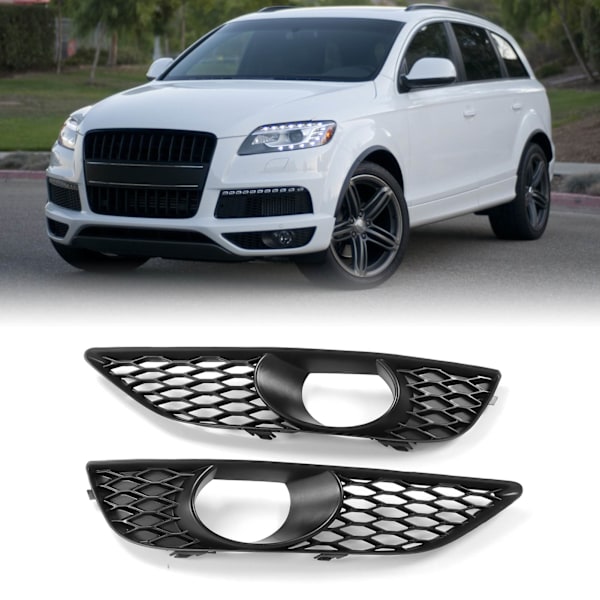 Frontfanger Grill for tåkelys 4L0807675C Svart Frontfanger Grill Erstatning for Q7 2009‑2015