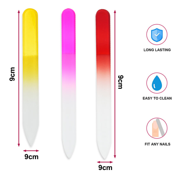 3 kpl lasinen kynsiviila luonnolliselle kynnelle lasiviila