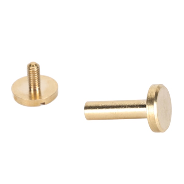 50 Set Bindande Nitar Runda Platt Huvud Mässing Spårskruv Nitar för Bälten Väskor Plånböcker Skor Jackor Läder Tyg 10x15mm / 0.39x0.59in