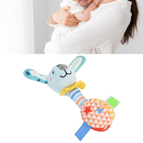 Plush Handskakleksaker för Bebis Mjuka Skakleksaker Skakleksaker för Spädbarn Handgreppsleksaker Djurdocka Blå