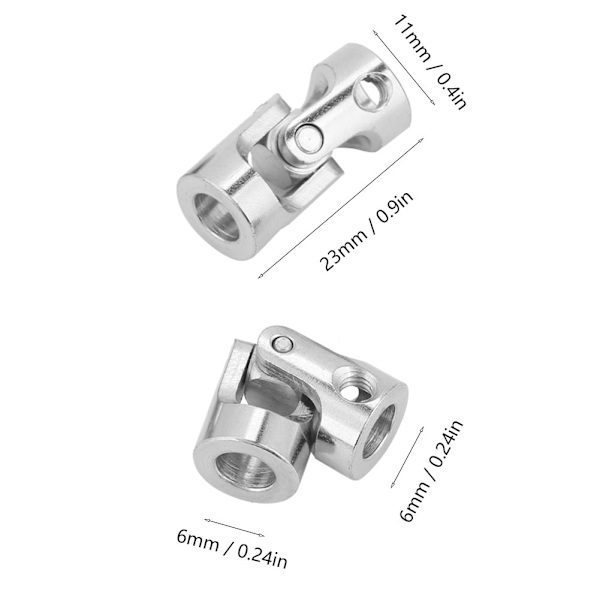4 stk. Akselkobling Motorforbindelse DIY Styringslængde 23mm OD 11mm Universalled (6*6mm)