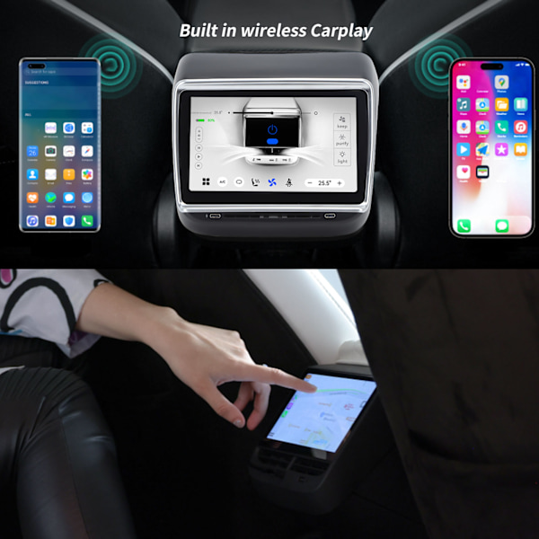 7,2 tommers baksete skjermpanel for Android 11.0 HD berøringsskjerm IPS multimediaspiller erstatning for Tesla Model 3 Y 20-pin