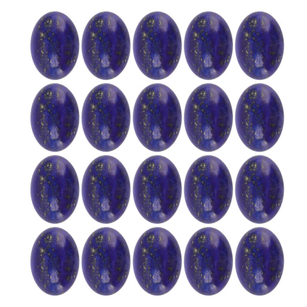 20 stk. Oval Flade Cabochon Lapis Lazuli Eksklusiv Ring Halskæde DIY Stenperle til Smykkefremstilling