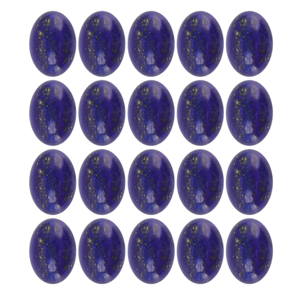 20 stk Oval Flatback Cabochon Lapis Lazuli Utsøkt Ring Halskjede DIY Steinperle for Smykkeproduksjon