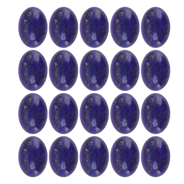 20 stk Oval Flatback Cabochon Lapis Lazuli Utsøkt Ring Halskjede DIY Steinperle for Smykkeproduksjon