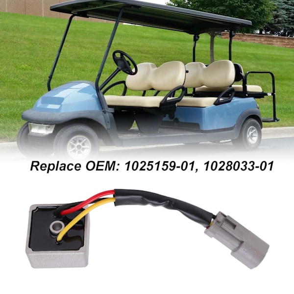 Club Car Spänningsregulator Likriktare 1025159‑01 Ersättning för Precedent 4-takts 12V Bensin 2004‑uppåt