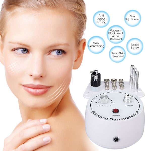Mikrodermabrasionsmaskin 3 i 1 Vakuum Hudföryngring Minskar Rynkor Dermabrasion Hudvårdsmaskin 100‑240V EU-kontakt
