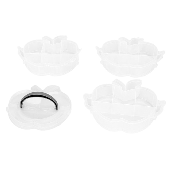 3-vånings demonterbar plastförvaringslåda Äppleformad Bärbar Verktyg Leksaker Behållare Vit