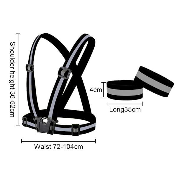 Reflekterande löparväst 2 stycken elastisk justerbar reflex