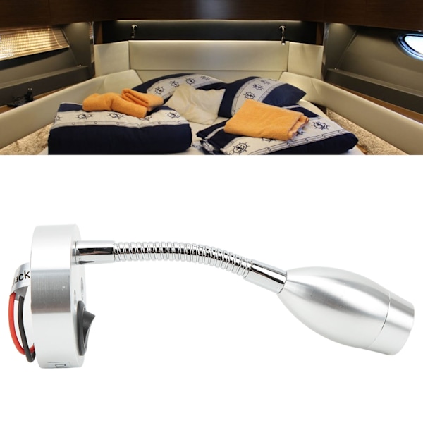 RV LED Light 12‑24V Boat Bedside Reading Lamp Adjustable Wall Mount Cabin Map Lamp Warm White Light