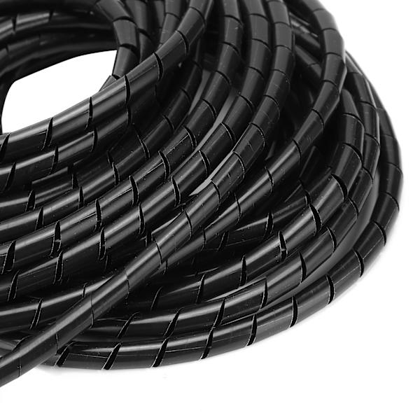Spiral Wire Wrap Kabel Organizer Fleksibel Kabelstyring Svart Φ8mm 10 Meter for Ledninger