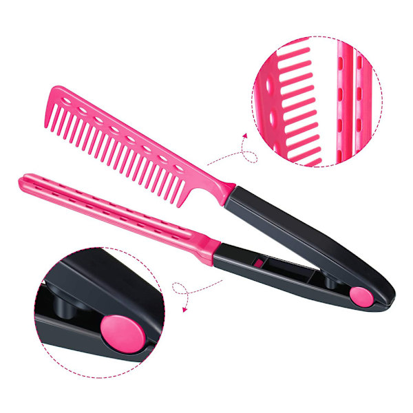 2 st Smoothing Comb Salon Hårborste Kam Salon Styling Hår Räta V Form Smoothing Comb för Astige Hår