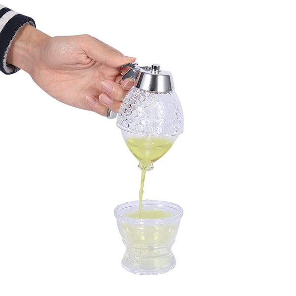 200ML Akryl Honningdispenser Transparent Rist Håndtak Saftdispenser