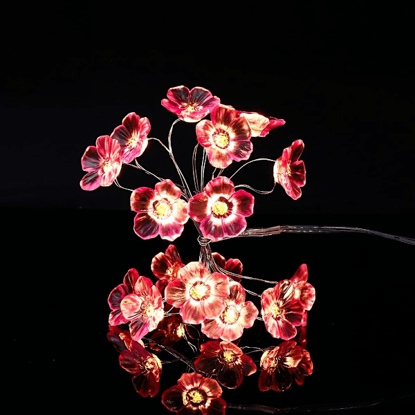 Körsbärsblommor Ljusslinga USB-driven, Dekorativa Ljusslingor för Inomhus- och Utomhusdekoration