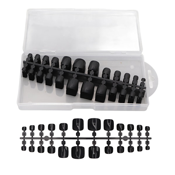240 st False tånaglar för hemmet och salong, DIY, full täckning, konstgjorda tånaglar för kvinnor, nagelkonstnär, blank svart