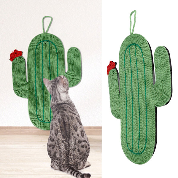 Cat Scratching Mat Cactus Shape Scratch Resistant Sisal Cat Toys Cat Scratching Board for Floor Cats