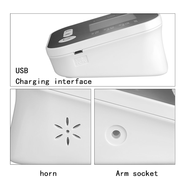 Armblodtrycksmätare LCD Digital Display Hushåll Bärbar Blodtrycksmätare