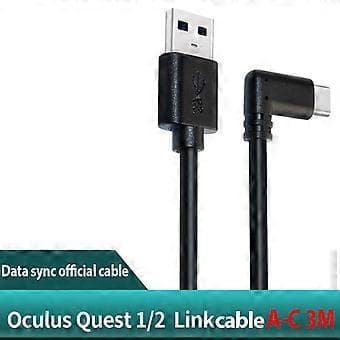 Snabb dataöverföringskabel Typ C för Oculus Quest 2 Typ-c Anslutning Höghastighetsdataöverföring Laddning
