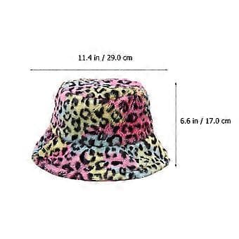 1 stk. Moderigtig Varm Fiskerhat Fluffy Efterår Vinter Leopard Fisker
