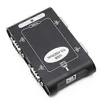 9-pin USB 2.0 til 4 porte RS232 Seriel DB9 COM Controller Konnektorer Adapter Hub Sort