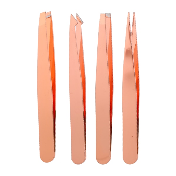 Rostfritt Stål Eyebrow Tweezer Sned Spets Eyebrow Shaping Clip Makeup Tool (Roséguld)