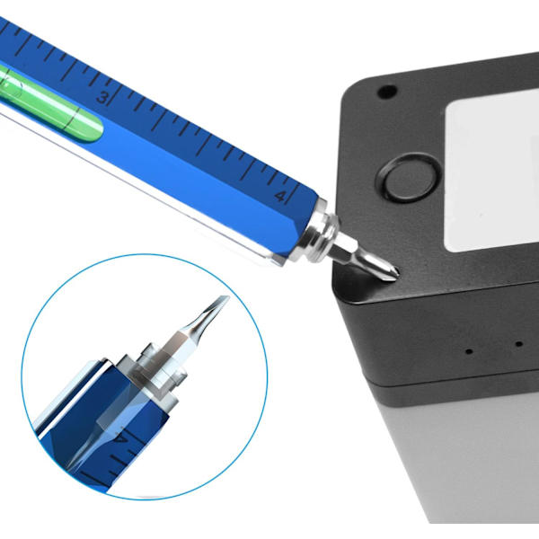 Cool Pen Presenter till män, (Blå) Cutier 6-i-1 Multi Tool Tech Pen