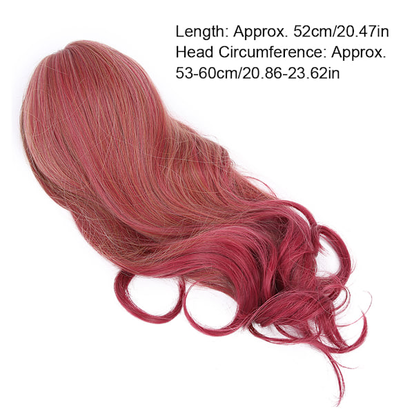Röd Lång Lockig Peruk Justerbar Högtemperaturfiber Peruk Syntetisk Kvinna Cosplay Peruk LC248