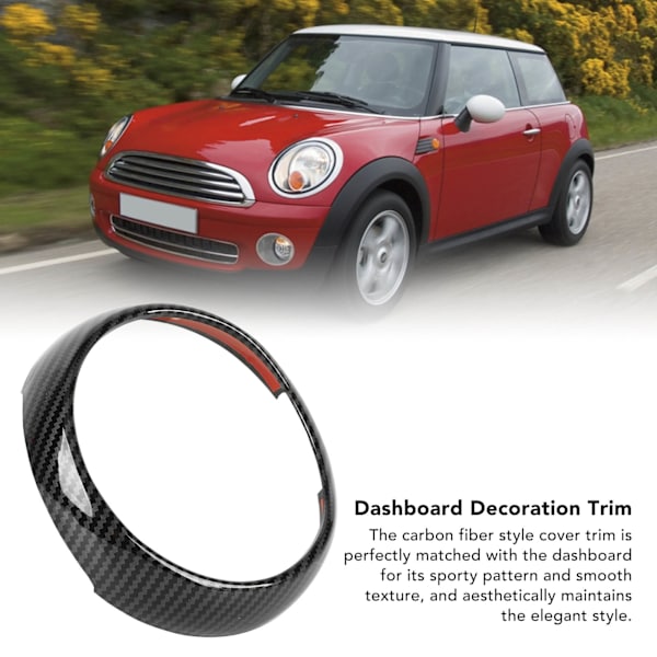 Dekorativ ring for dashbordkant i karbonfiber-stil, erstatning for Clubvan Cooper