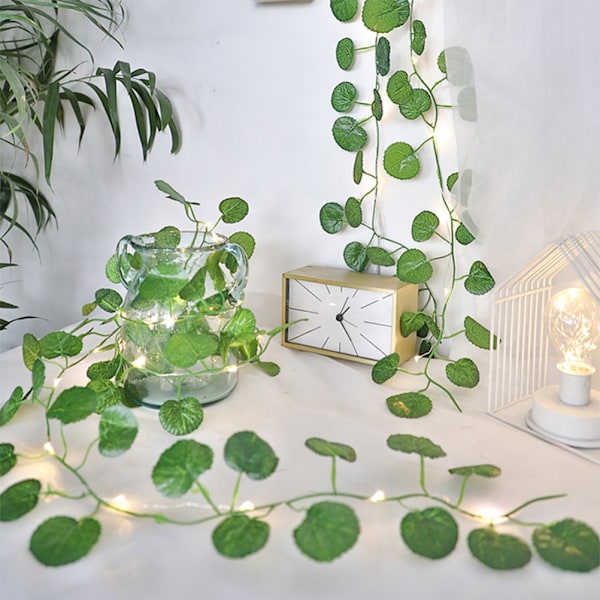 Konstgjord Murgröna Girlang LED-Fairy Lights Simuleringskäpp Ljussträng för Inomhus Utomhus Dekoration