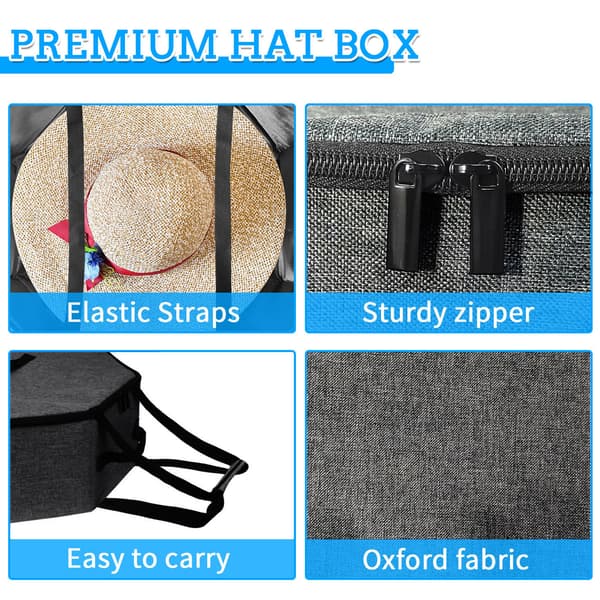 Hatæske til Rejser og Opbevaring, Sammenklappelig Hatæske Cowboyhat Organizer til Skab