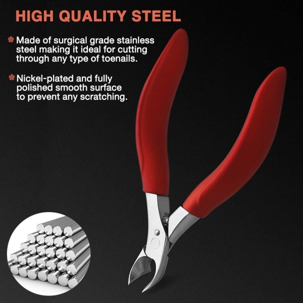 Thick Toenail Clippers, Podiatrist Toe Nail Clippers for Ingrown & Thick & Men & Seniors Toenail and Nail Surgical Grade Stainless Steel