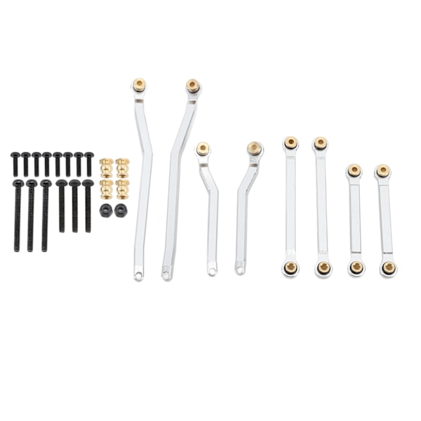 8 st RC Hjulbaslänk Stång Koppar Aluminiumlegering RC Chassi Länkage Dragstång för HOBBYPLUS 1/18 4WD CP18P RC Bilar Silver